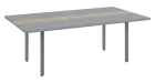 DOUBLE 221 pracovní stůl, kovová podnož stříbrná, deska 36 mm, široký 2200 mm, šedá, vložená deska b